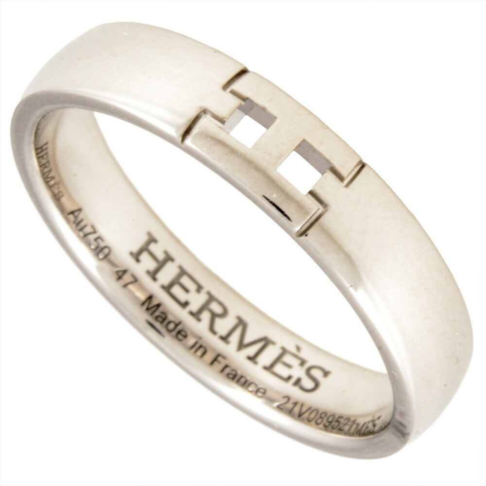 HERMES 18k Silver Ring #47
